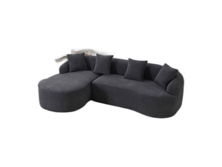 SIKAINI Ecksofa Ecksofa aus Chenille in Dunkelgrau, 1 Teile
