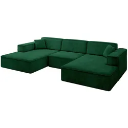 WOHNLANDSCHAFT IREA-U1-v4 - 303x171x79 cm Grün