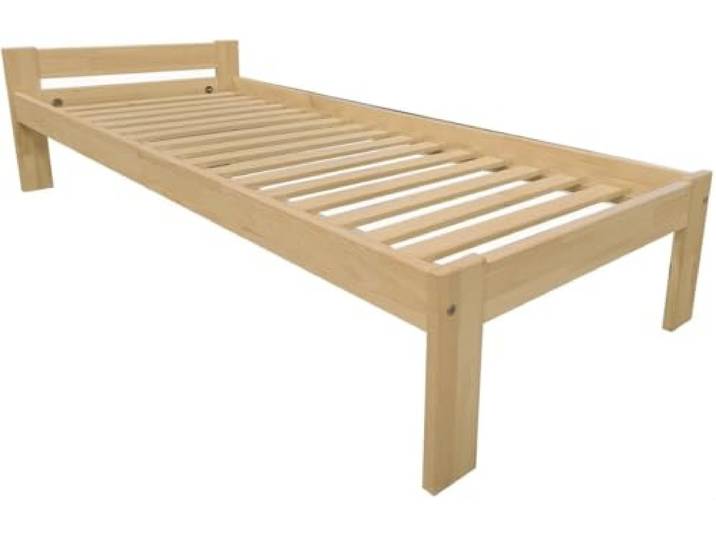 PROSBUD Bett 90x200 cm Mit Lattenrost Bettrahmen Bettgestell Unbehandeltes Kiefernholz Naturfarbe Malma