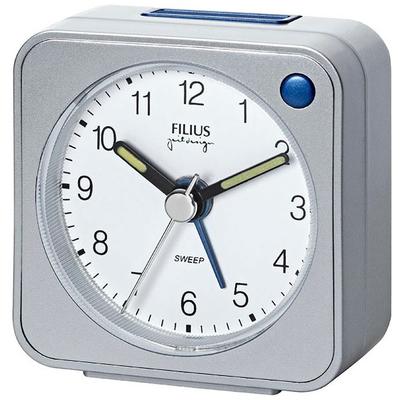 Quarzwecker FILIUS ZEITDESIGN, silber (silberfarben), Wecker, Reisewecker, Schlafzimmer, Snooze, Beleuchtung, schleichende Sekunde