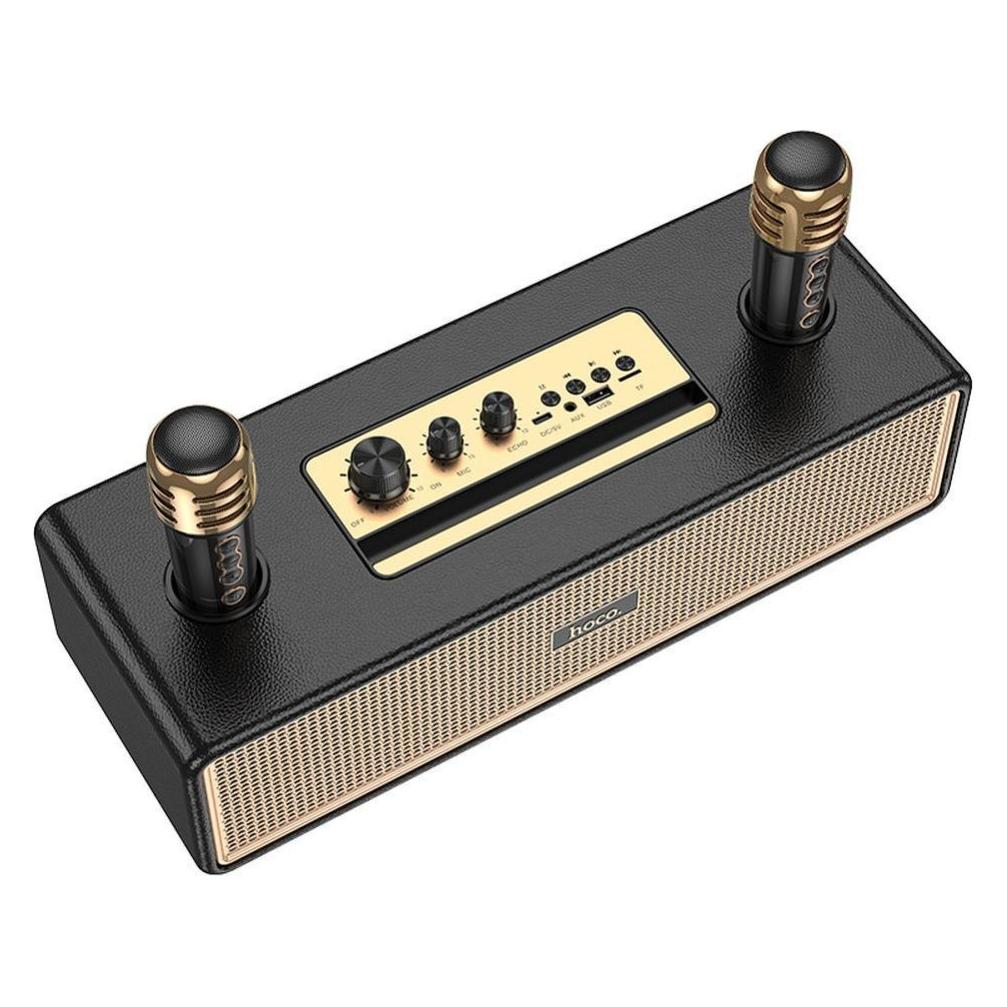 Hoco Bluetooth speakers speaker bluetooth + 2 x wireless microphones BS63 black (6 h) (14636673)