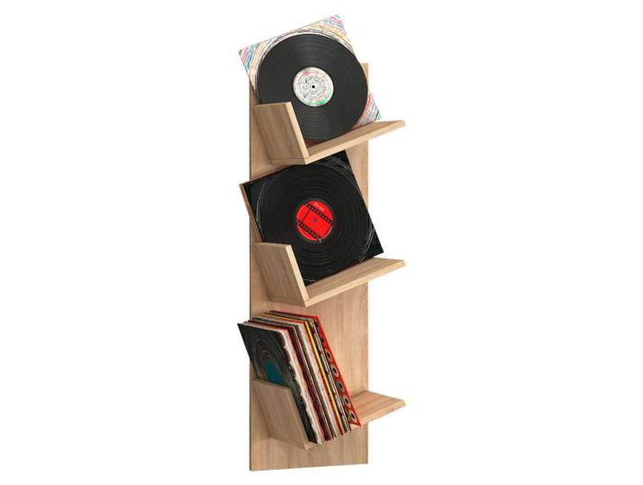 Mid.you Schallplattenregal, Sonoma Eiche, Holzwerkstoff, 33x106.5x25.6 cm, Wohnzimmer, TV Möbel, CD-Regale
