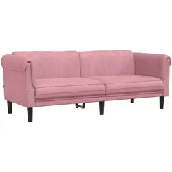 vidaXL Sofa 3-Sitzer Rosa Samt