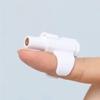 Uplift Picks Portable Mini Finger Sleeve Laser Cat Toy For Interactive Play white