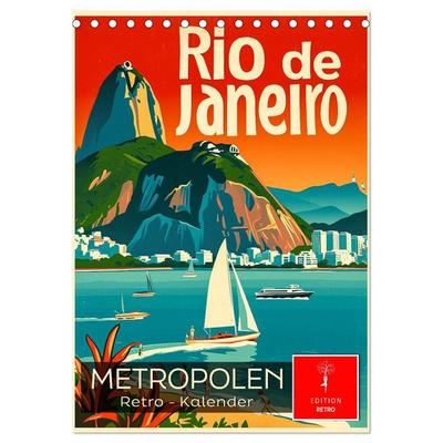 Metropolen Retro-Kalender (Tischkalender 2027 DIN A5 hoch), CALVENDO Monatskalender