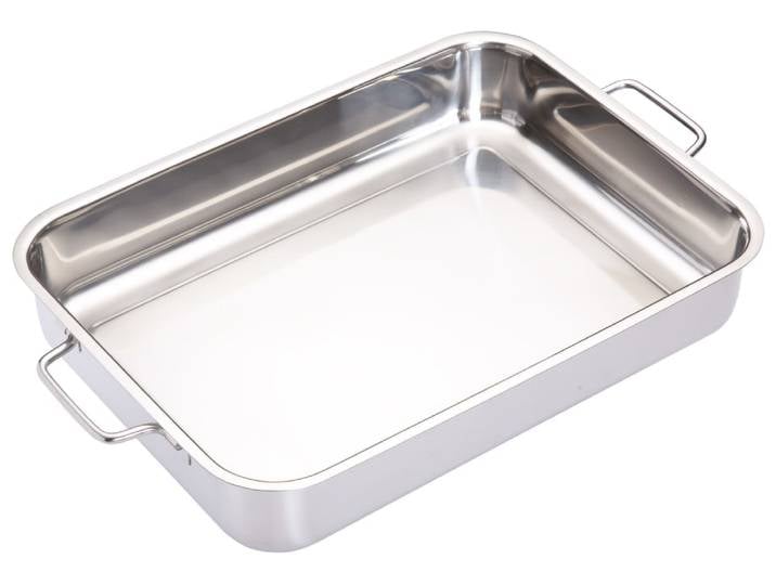 Plat à rôtir acier inoxydable argent 37x27cm