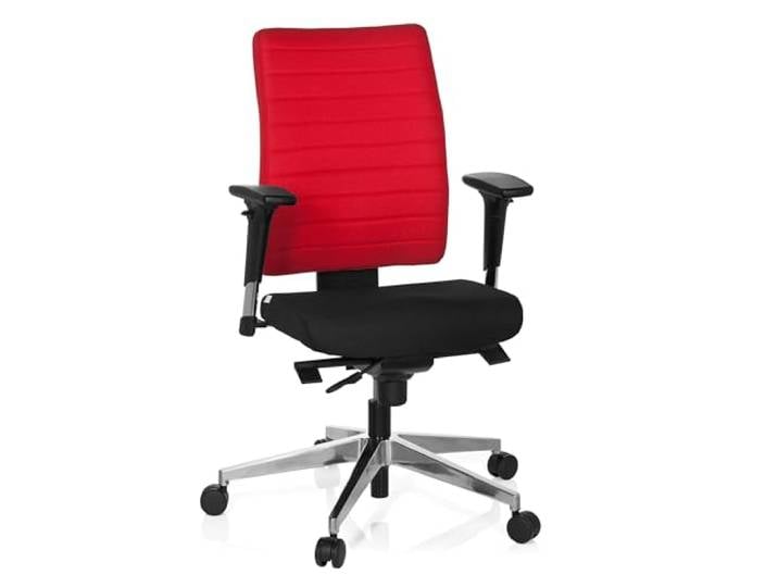 hjh OFFICE 608813 Bürostuhl PRO-TEC 350 Stoff Schwarz/Rot Drehstuhl ergonomisch, Rückenlehne & Armlehnen verstellbar