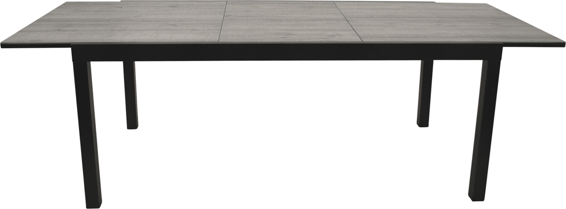 TPFGarden AUSZIEHTISCH Ashford - Esstisch mit Gestell aus Aluminium dunkelgrau pulverbeschichtet, Tischplatte Glas in Keramikoptik grau. Ausziehbar von 200cm auf 300cm. BxTxH: 110x200/300x75 cm