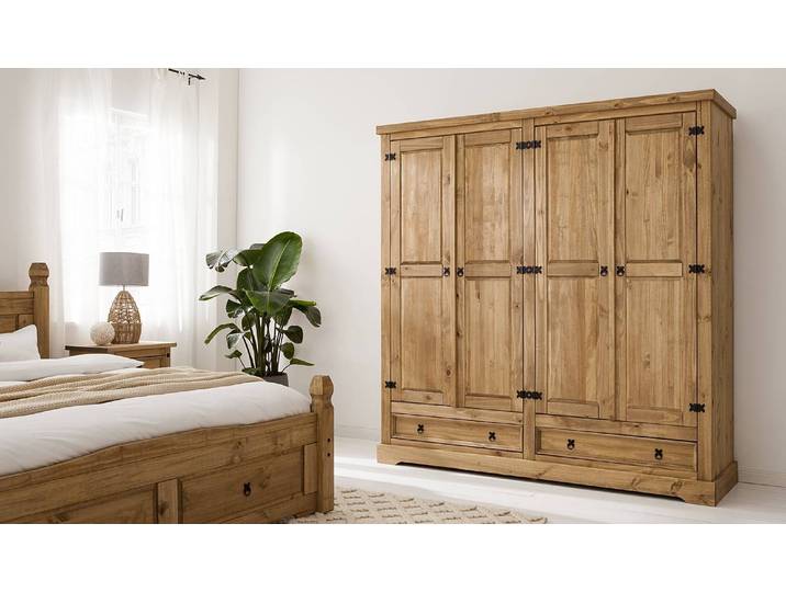 Drehtürenschrank eckig 194cm Braun/Beige/Kiefer Natur