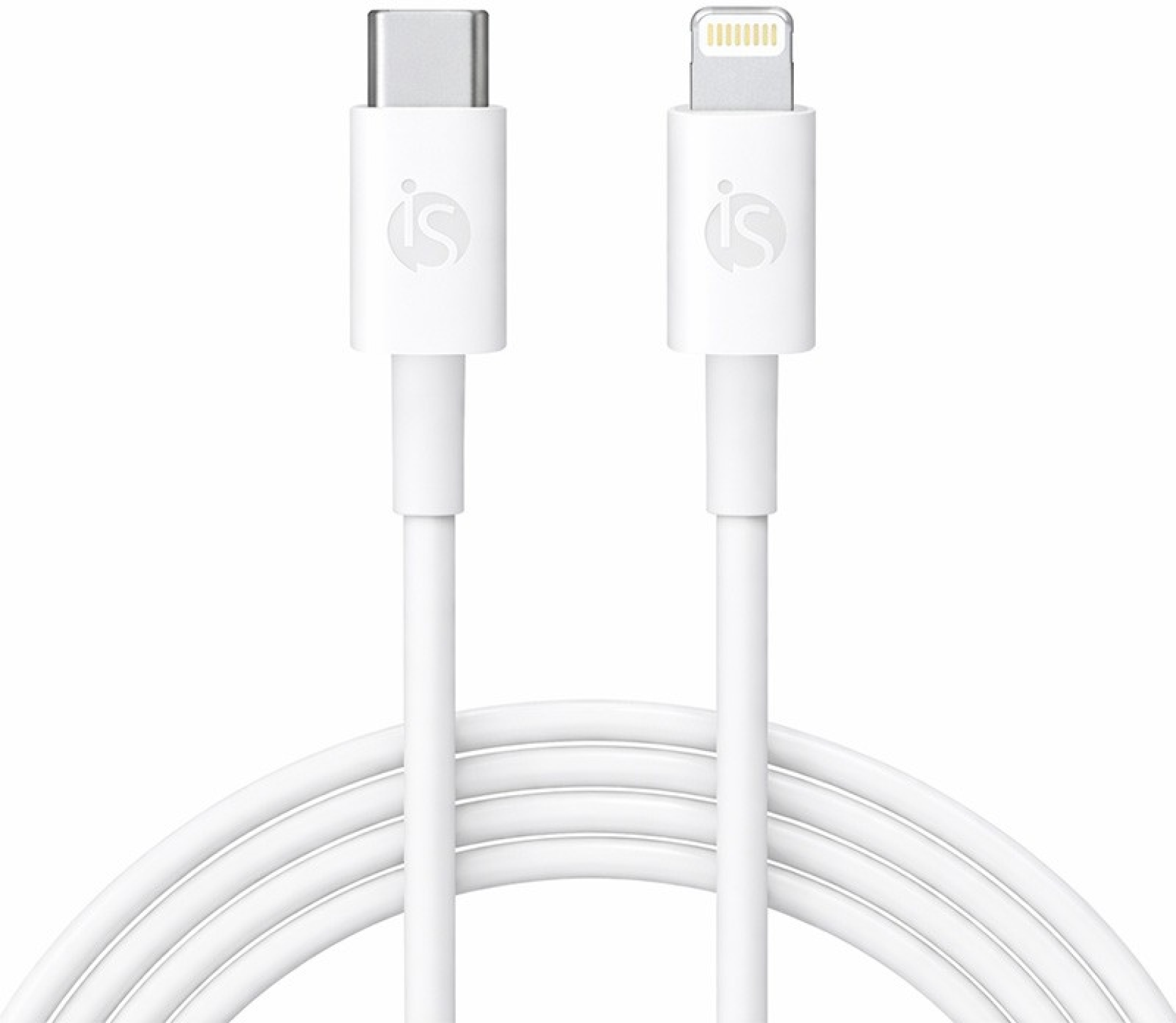 iS Cabo Silicone Líquido USB-C - Lightning 3 m - Branco