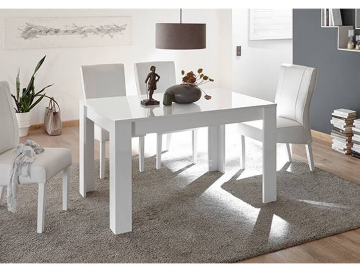 Table de repas Damier blanc brillant - Basika