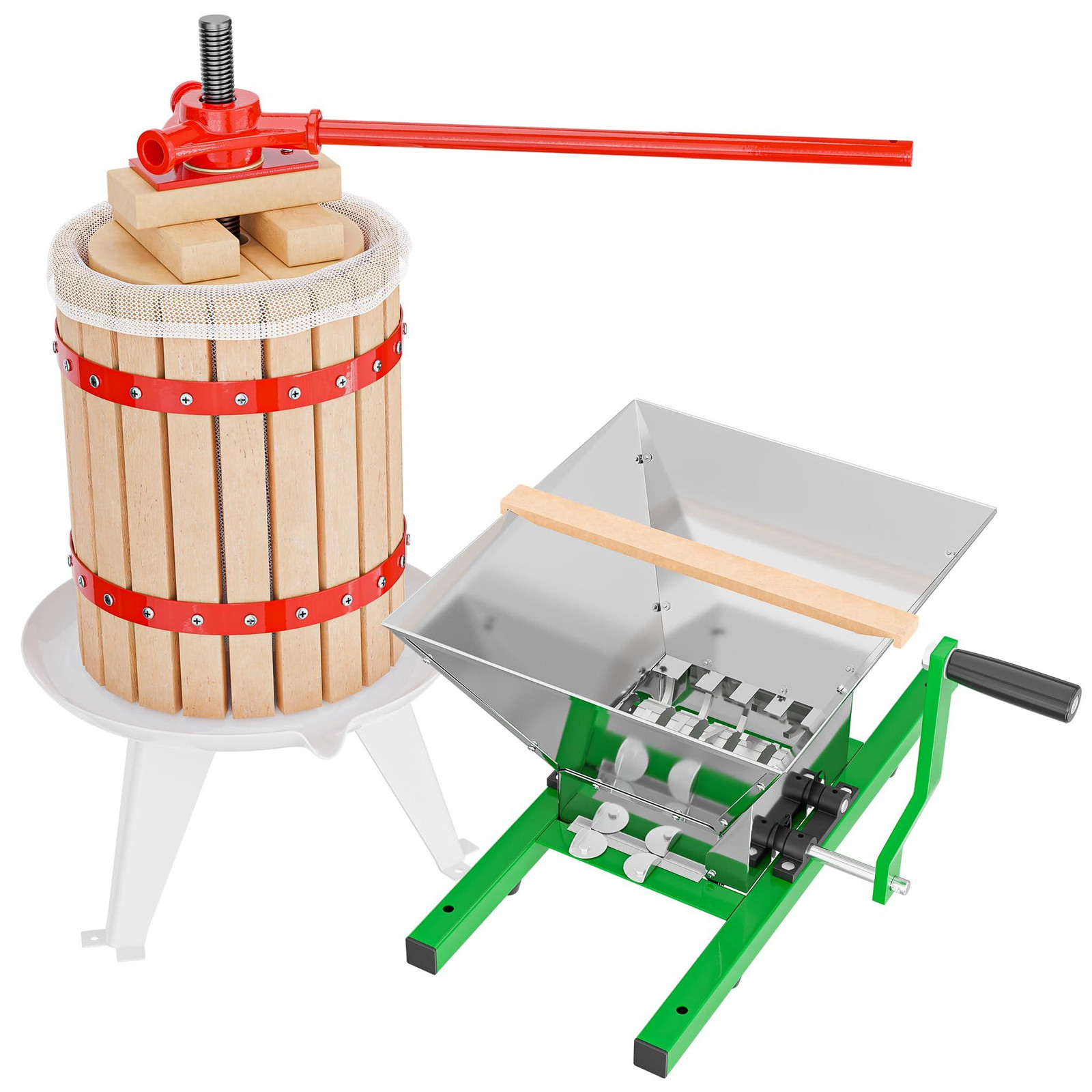 Dripio Fruchtpers van 18 liter inclusief 7 liter fruitmolen en persdoek