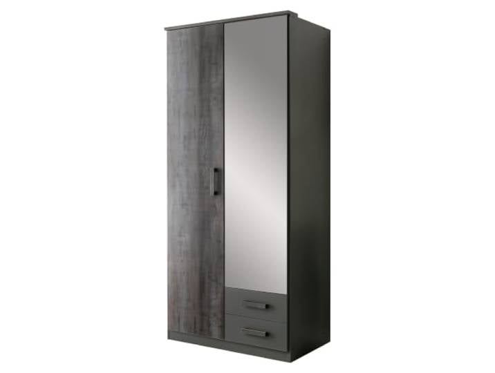 Kleiderschrank Duisburg Grafit mit Digi-Steel-Optik Drehtürenschrank, 2 türig, mit Spiegel