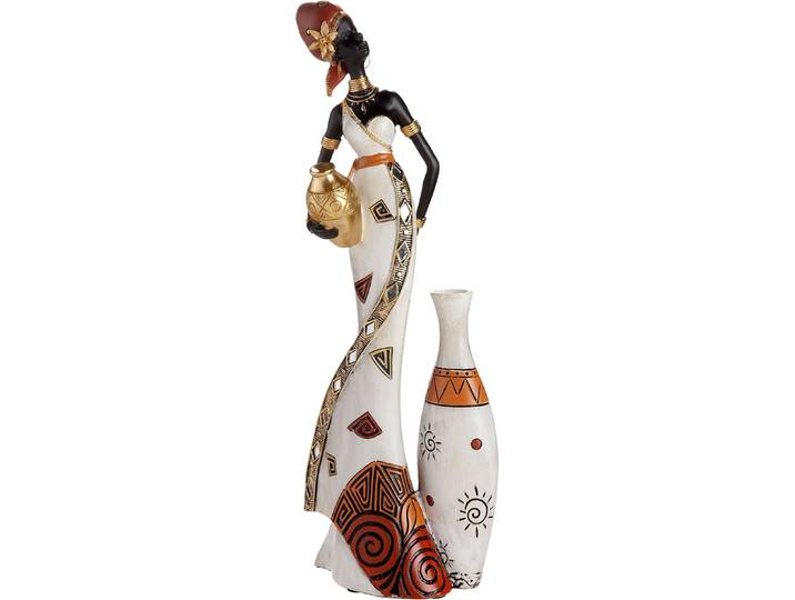 Skulptur GILDE Figur Frau Imara , weiss (weiß), B:16,5cm H:44cm T:9,5cm, Kunstharz, Dekofiguren, Skulptur