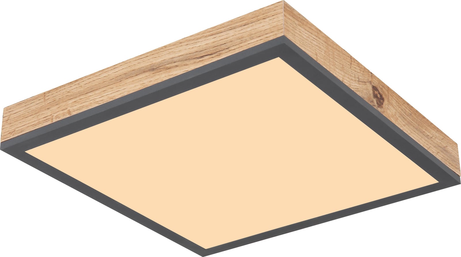 Globo Lighting Doro Houten LED-plafondlamp Bruin B: 30 cm, D: 30 cm