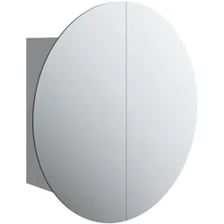 Helloshop26 - Runder Badezimmerschrank mit Spiegel und LED-Beleuchtung 40 x 40 x 17,5 cm grau 02_0006559