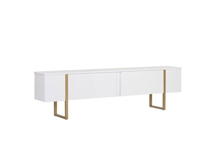 Modernes TV-Möbel mit elegantem Weiß & Gold-Finish, 180 cm x 50 cm x 30 cm 100% melaminbeschichtete Spanplatte, 18 mm Stärke stilvolles & funktionales Design für zeitgemäße Wohnzimmer