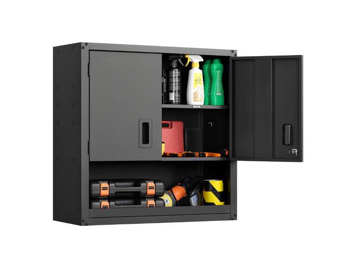 Armoire murale en métal SucceBuy 30x12x30 pouces, armoire de rangement suspendue en acier avec portes verrouillables et étagère réglable pour garage
