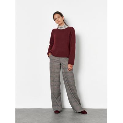 Palazzohose TONI "Luisa Palazzo", Damen, Gr. 40K, Kurzgrößen, braun (braun 088), Stoff, , Klassisch, normal, Hosen Palazzohose, mit Karomuster