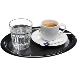 APS Serviertablett Kaffeehaus 84251, oval, 26x20cm, aus Kunststoff, schwarz