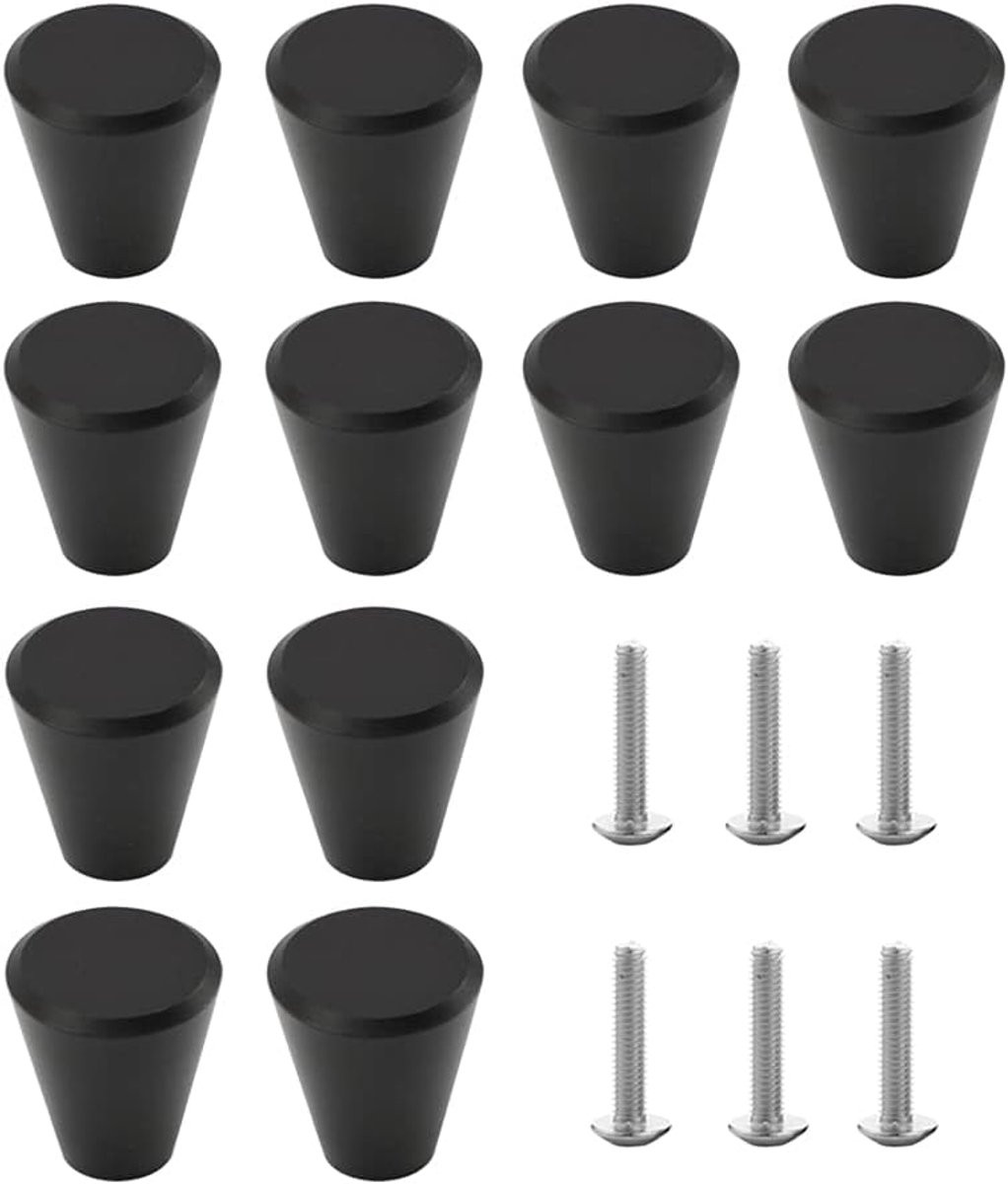 Moderne zwarte aluminium kastknoppen - 12 stuks