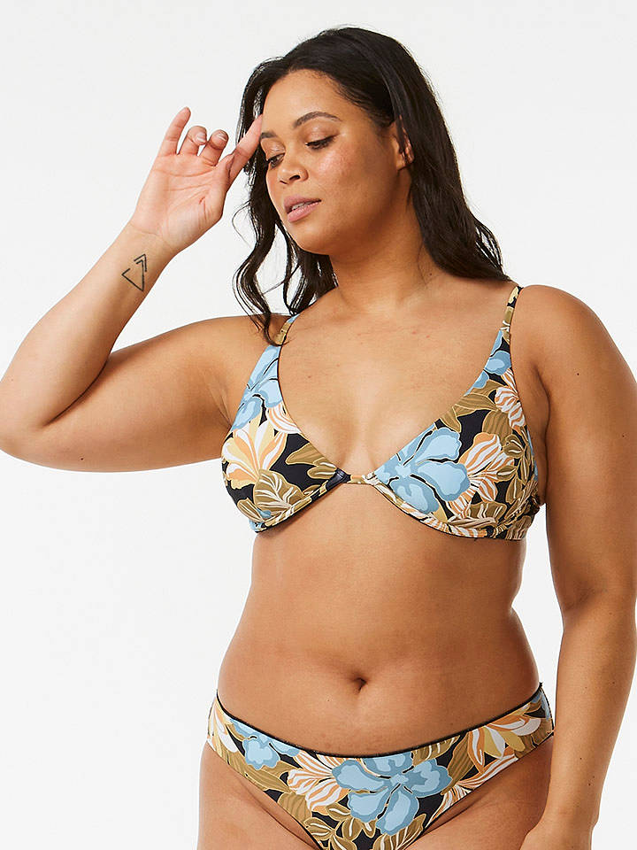 Rip Curl Bikini-Oberteil in Hellblau/ Hellbraun - M