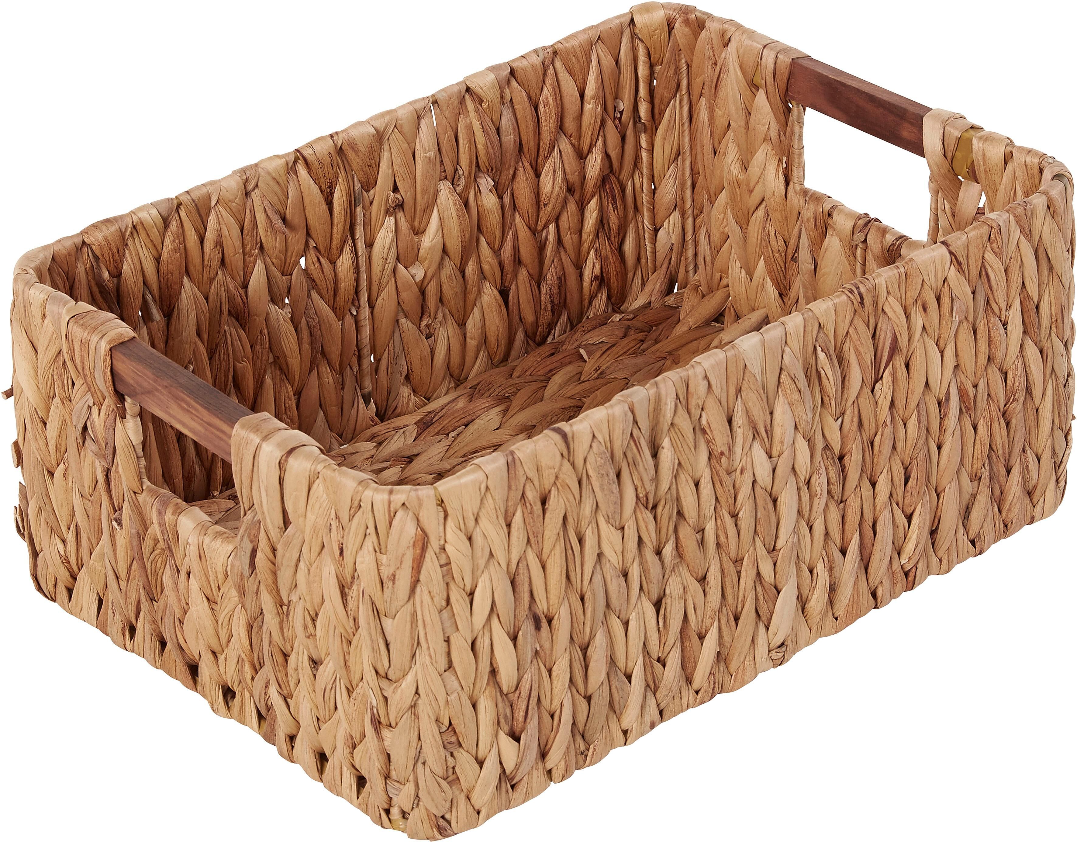 Organizer HOME AFFAIRE "Flechtkorb", beige (natur), Geflecht Wasserhyazinthe, Aufbewahrungsboxen, Organizer, Aufbewahrungskorb, (B/T/H): 39/27/16 cm natur Einheitsgröße