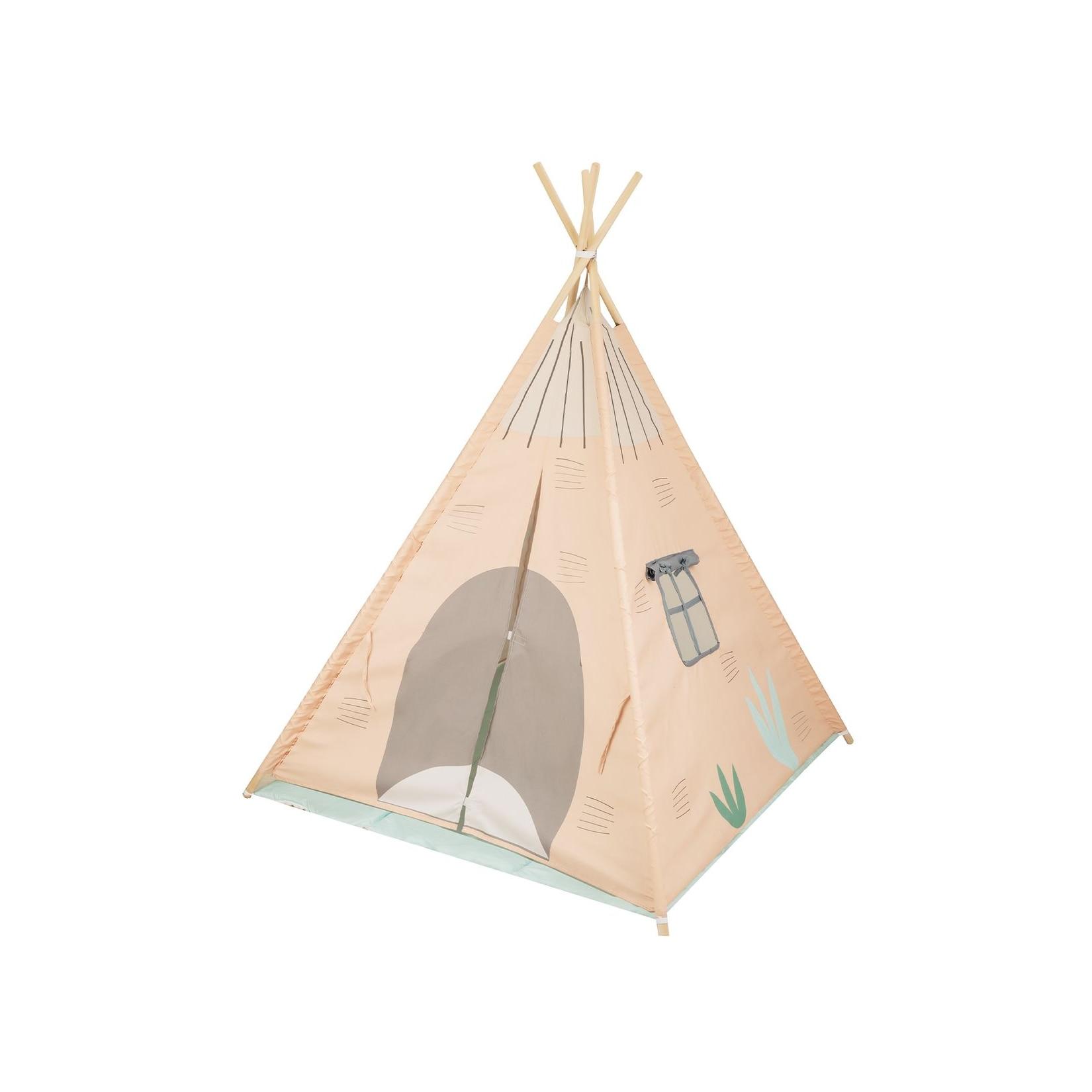 Kikka boo Kinder-Spielzelt Tipi weiche Bodenmatte, Türe zum Öffnen und Schließen orange