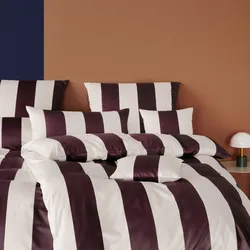 elegante Mako-Satin Bettwäsche 'Duo' 135 x 200 cm Rosé - Wine