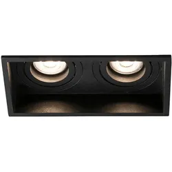 Faro Deckeneinbauleuchte HYDE SQ 2xGU10, IP20, quadratisch, schwenkbar, schwarz matt FAR-40127
