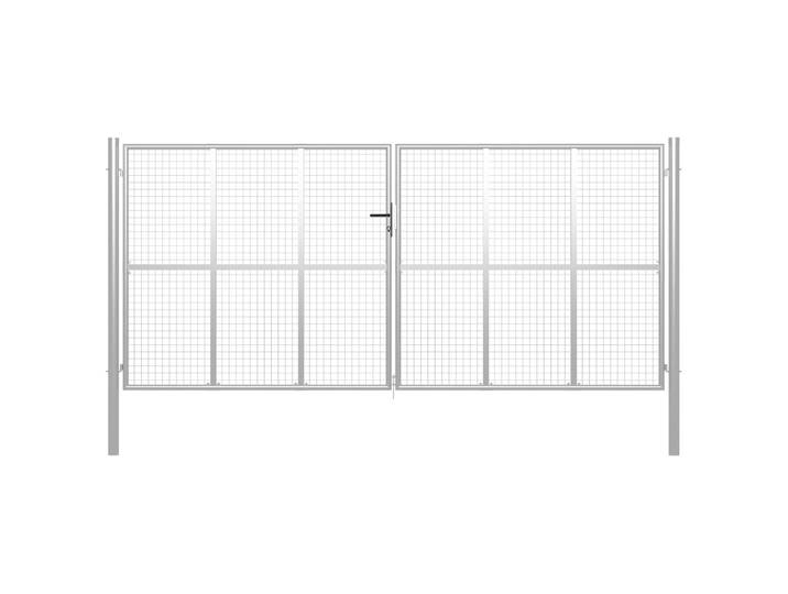 vidaXL Gartentor verzinkter Stahl 400 x 200 cm Silber