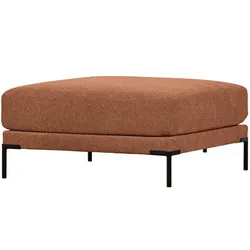 Hocker Couple aus Melange-Stoff, modern gepolstert, quadratisch, Farbe Rust, 100 cm