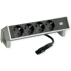 Bachmann, Steckdosenleiste, DESK 2 4x Steckdose weiss (902.224) (4x, CEE 7/3, Typ 11, Typ 13, Typ 15, Typ 23, Typ 25, Typ 26)