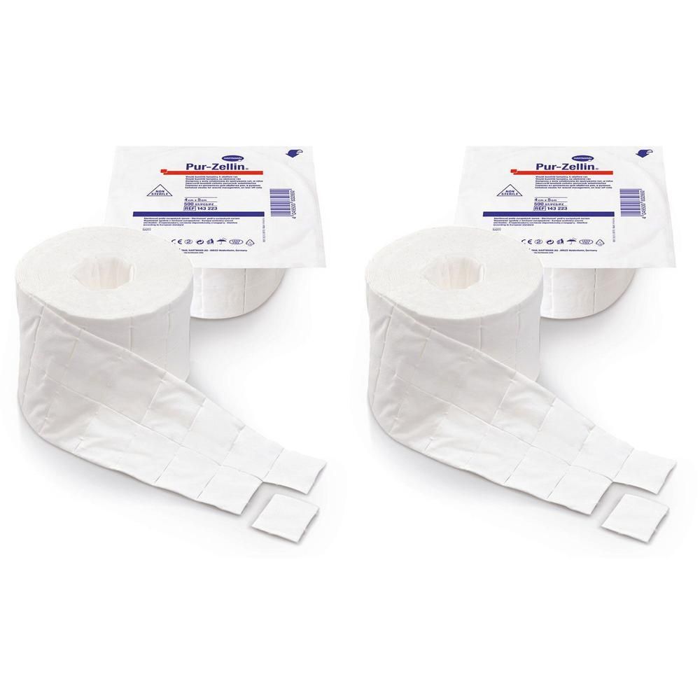 Pur-Zellin 4x5 cm unsteril Rolle zu 500 St. 2x 2x1 St Tupfer