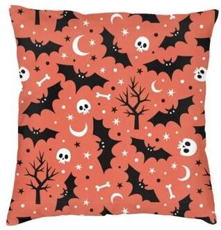 Uplifted Finds Pastel Goth Pink And Black Bats Pillow Cover Halloween Decorative Witch Cushion Case 45x45cm 7 55 X 55 Cm