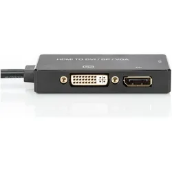 Digitus HDMI 3in1 converter cable,0,2m (0.20 m), Videokabel, Schwarz