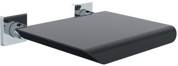 Emco System 2 Wandklappsitz 355121202 schwarz, Sitzfläche aus Polyurethanschaum