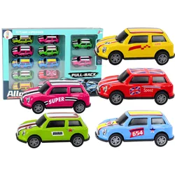Set Autos, Federn, Antrieb, bunt, 12-teilig