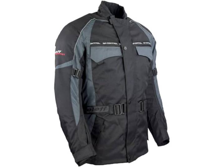 Roleff Racewear Motorradjacke Reno RO 70i, Schwarz/Grau, Größe M