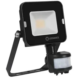 Ledvance LED-Außenstrahler "FLOODLIGHT COMPACT SEN" 10W 830 IP65 Schwarz m. Bewegungsmelder