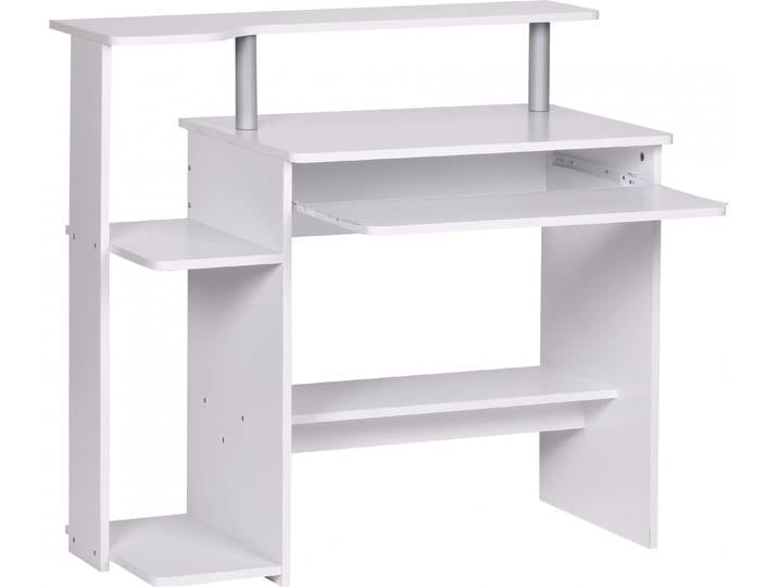 Wohnling Table informatique Dennis BlancReproduction avec beaucoup de rangement ; WL1.153