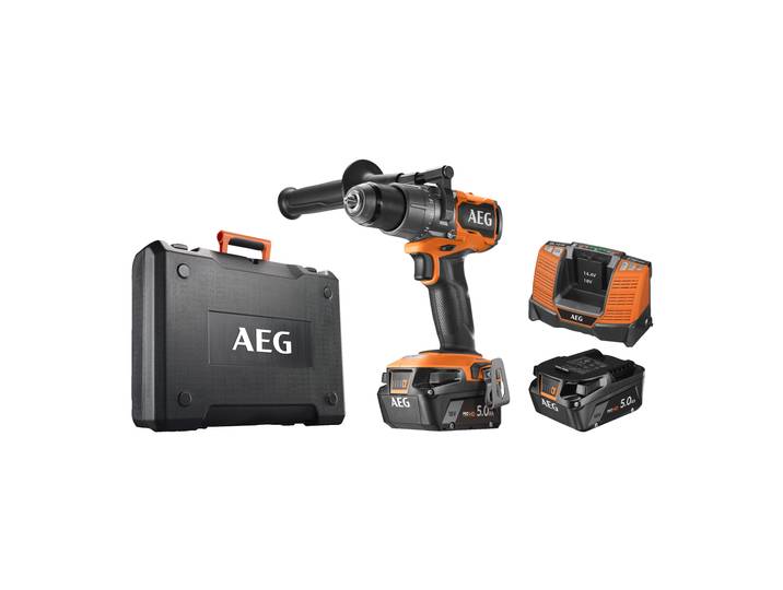 Perceuse-visseuse à percussion AEG BSB18C3BL-502C 18V 110 Nm avec 2x5Ah + chargeur en coffret