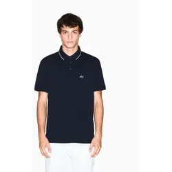 A|X Armani Exchange für Herren. XM001289AF10363UB101 Marineblaues maßgeschneidertes Poloshirt (XXL), Lässig, Baumwolle, Kurzarm