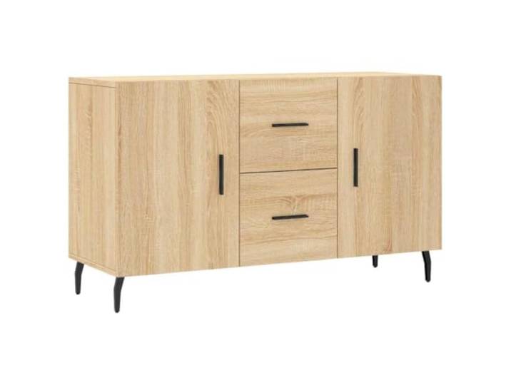 Sideboard Sonoma-Eiche 100x36x60 cm Holzwerkstoff mit Metallbeinen Glatte Oberfläche, robuste Platte, staubdichte Aufbewahrung, moderne Optik, viel Stauraum