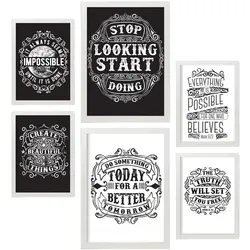 POSTER Set Mit 6 Motivierend In Rustikale Zitate A3 & A4 Weißer Rahmen