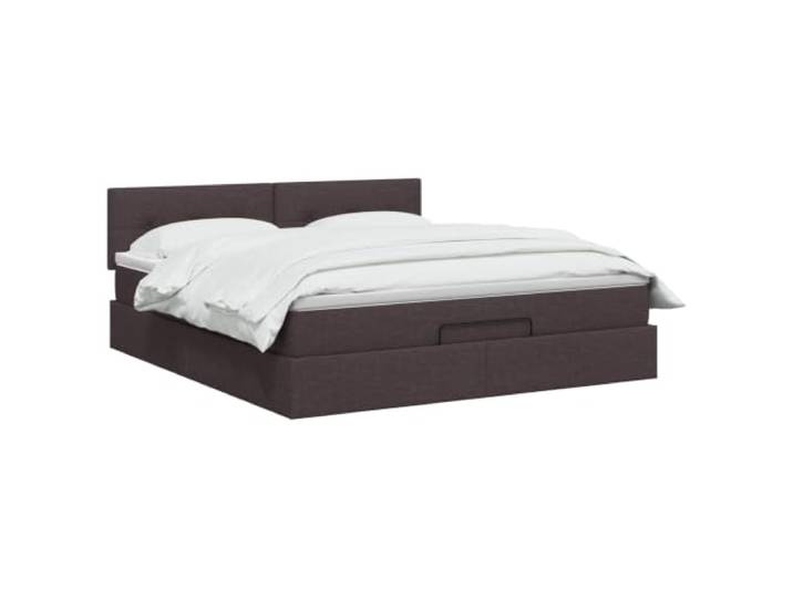 vidaXL Ottoman Bett mit Matratze Dunkelbraun 160 x 200 cm Stoff Flexible Positionierung für individuellen Komfort, Ausgewogene Festigkeit für alle Schlafstile, Robuster Lattenrost für