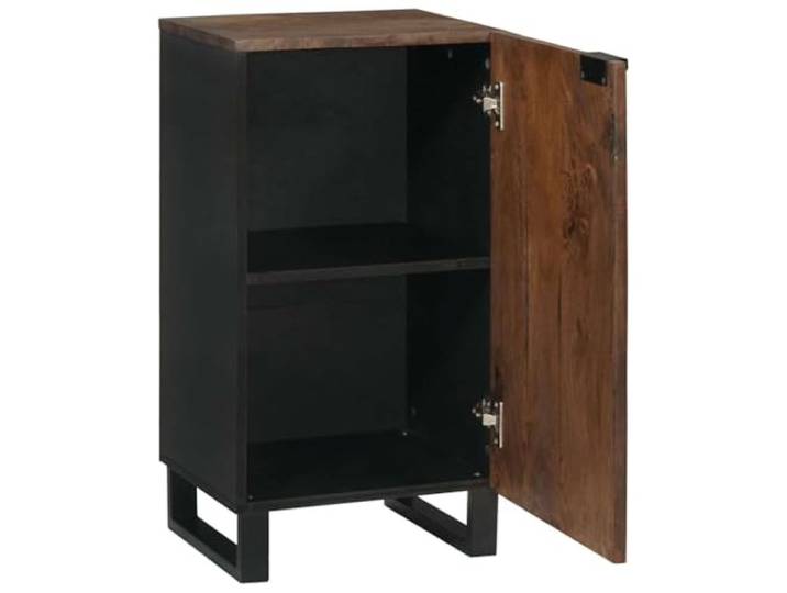 KPOTUERTU Sideboard Walnuss 40 x 33 x 75 cm Mangoholz Massives Mangoholz, wellige Linien, texturierte Oberfläche, rustikaler Look, erdige Töne, Scharniertüren, Brett-Regale