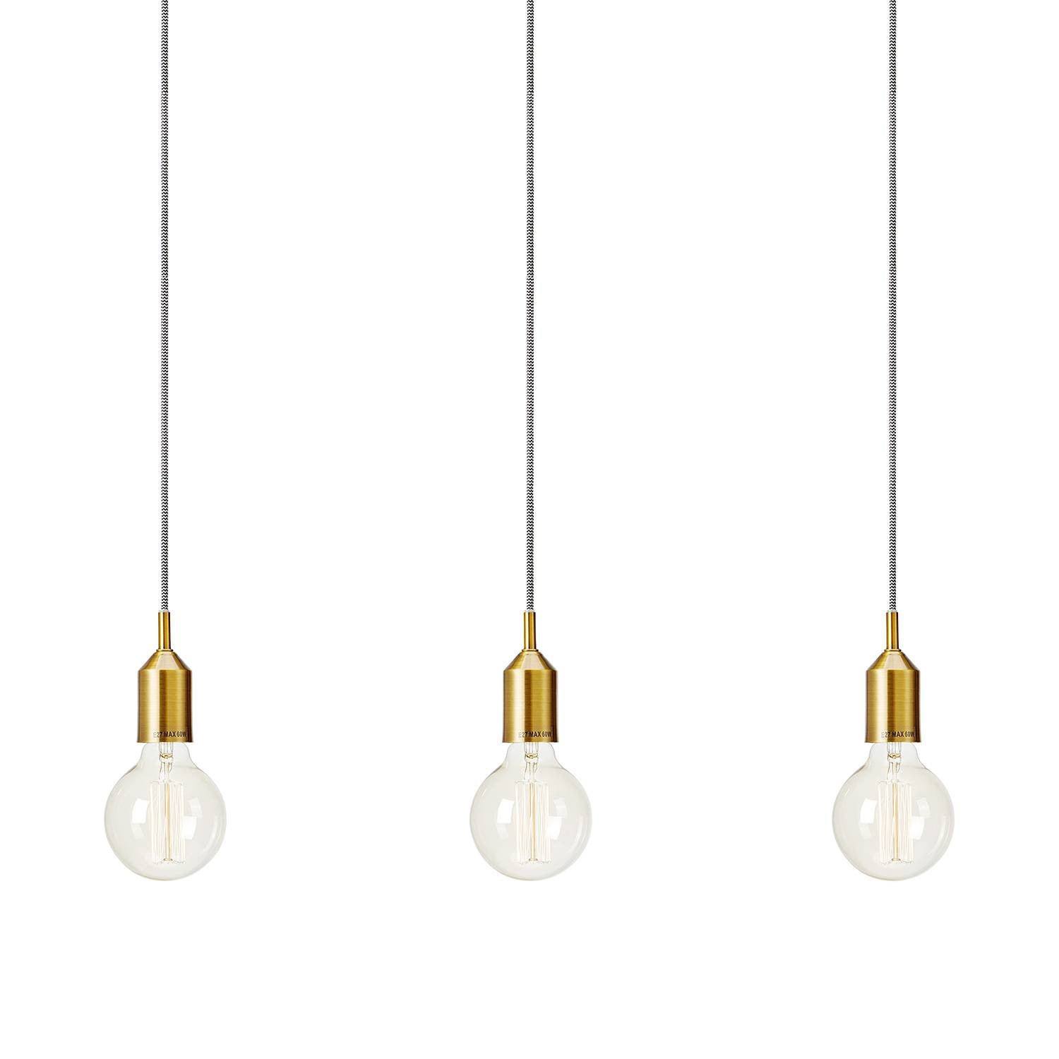 home24 Hanglamp Straight Bronx Goud/Messing Metaal E27