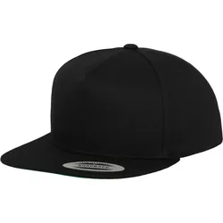Flexfit Classic 5 Panel Snapback Cap, black