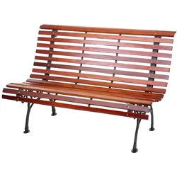 Décoshop26 - Gartenbank mit brauner Holzlehne 2-Sitzer 122 cm 22 kg 04_0005833